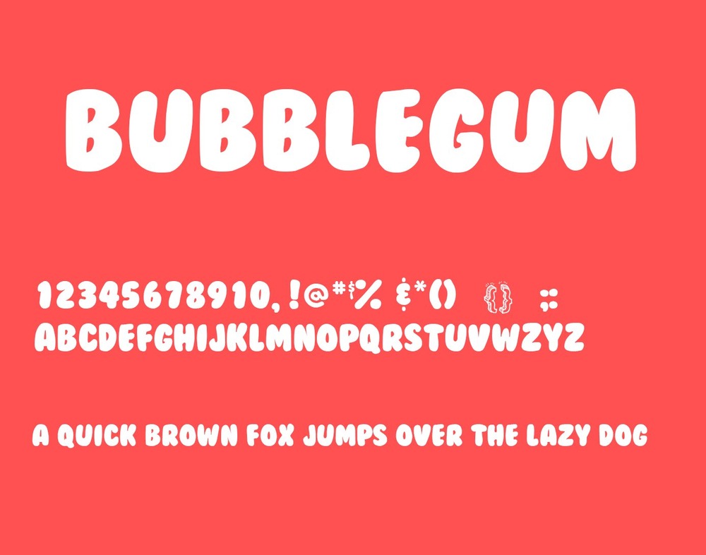 A free display bubble font