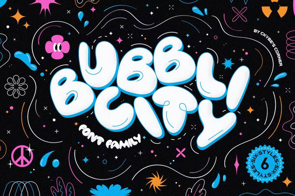 A bubble font family