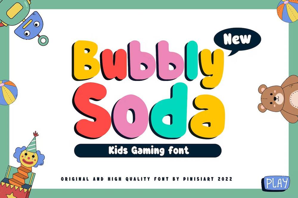 Kids bubble gaming font