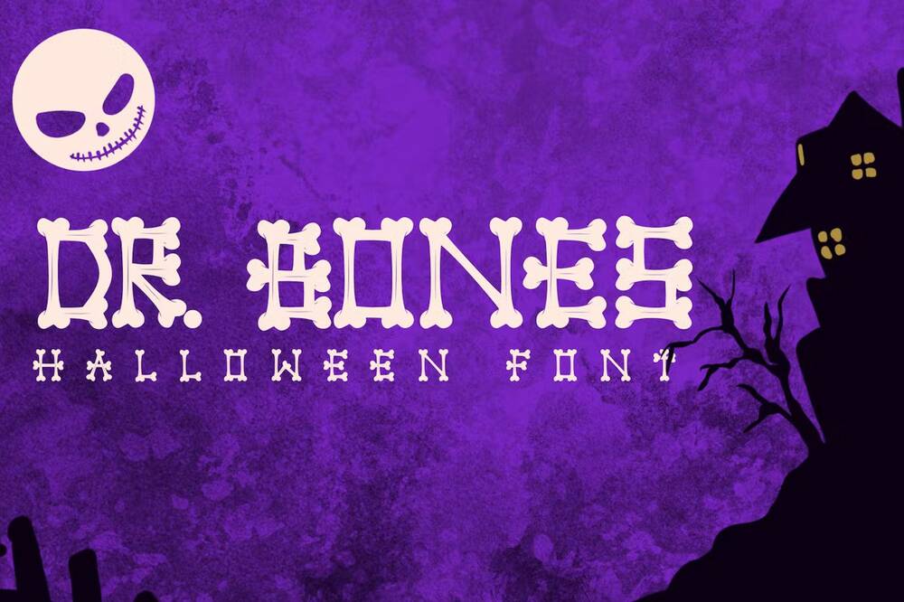 A bone halloween style font