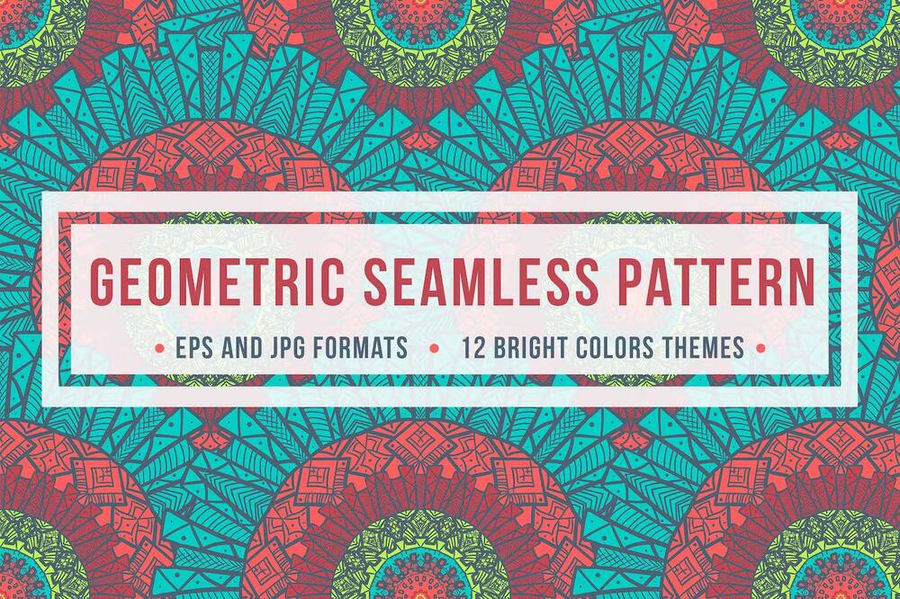Colored geometric seamless aztec patterns