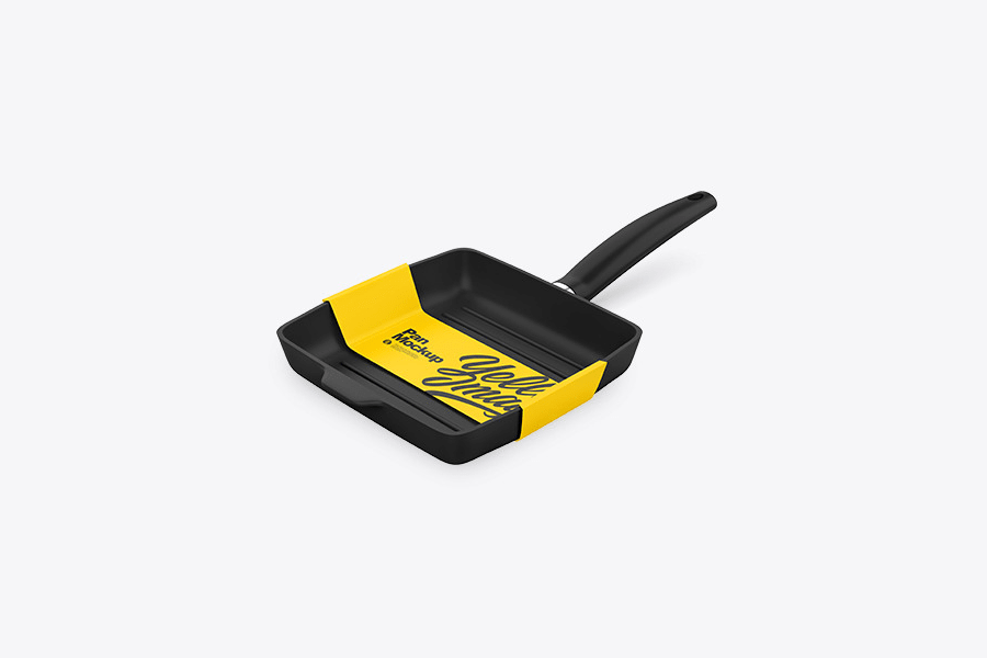 Square grill pan mockup template