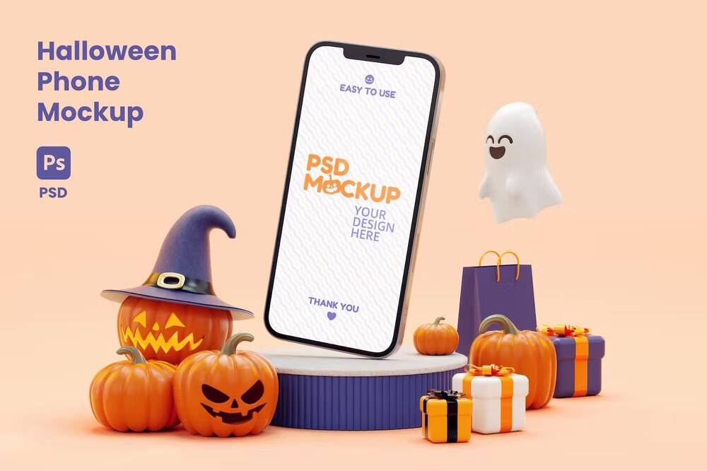 Halloween iPhone mockup template