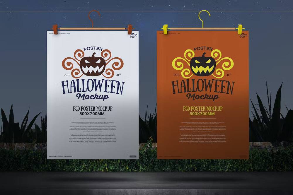 Halloween poster mockup