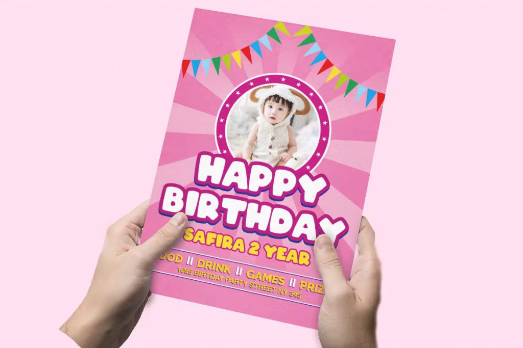 Happy birthday invitation flyer