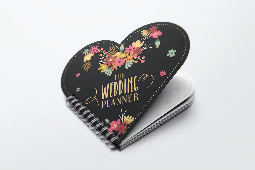 Heart shape notebook mockup templates