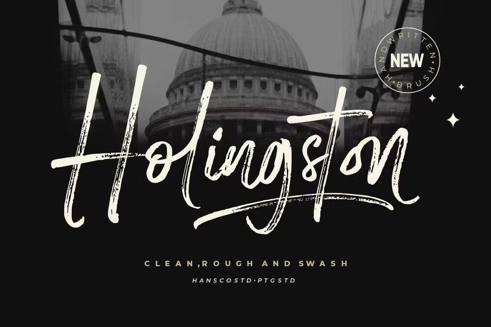 Clean rough and swash brushed font