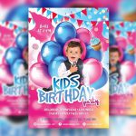 Kids birtday party flyer templates cover