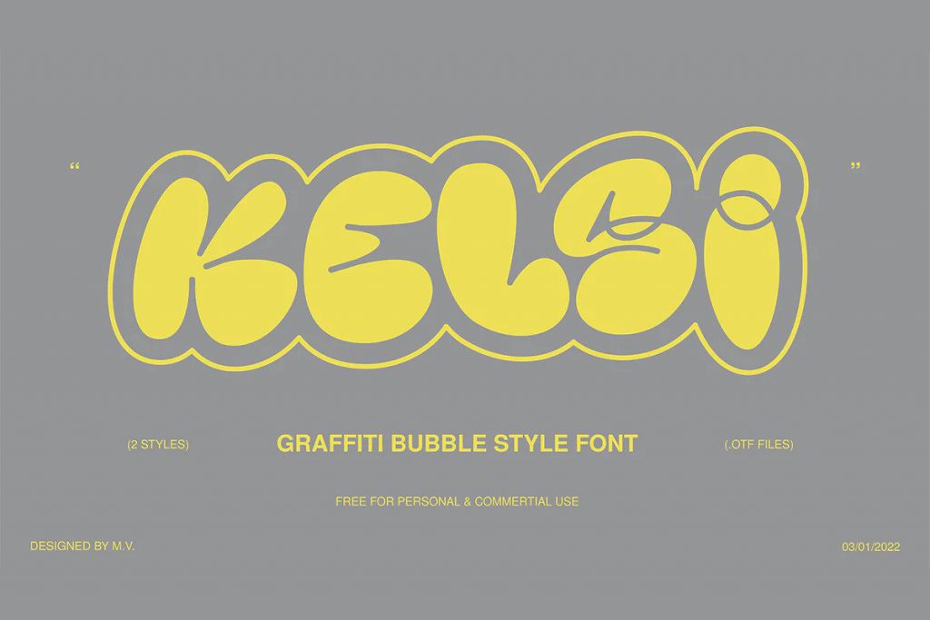 A free graffitti bubble style font