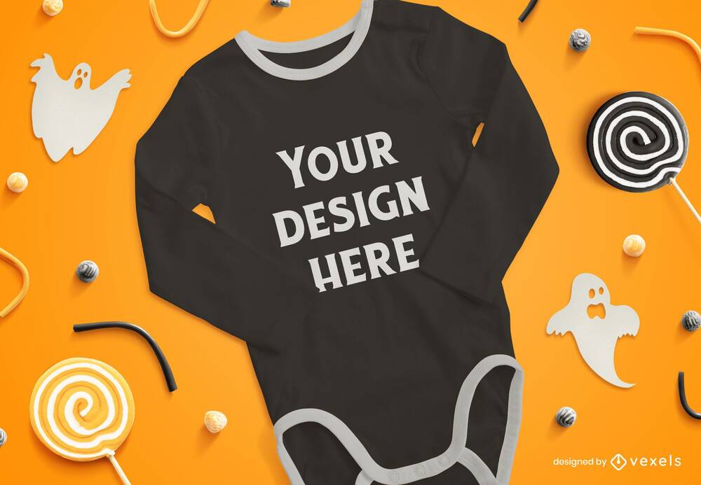 Halloween onesie mockup template