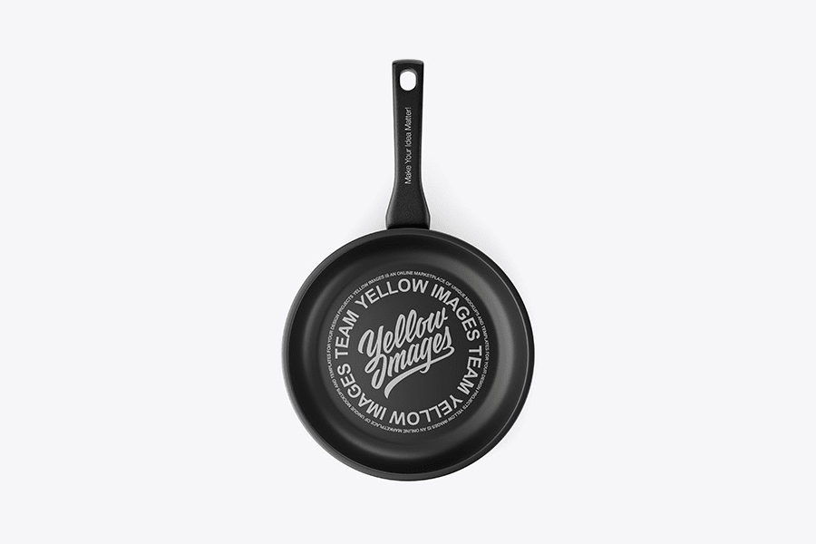 Black frying pan mockup