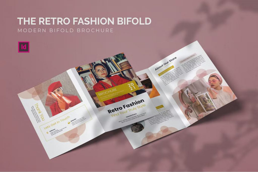 Modern retro bifold brochure template