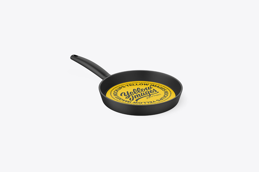 Round grilling pan mockup