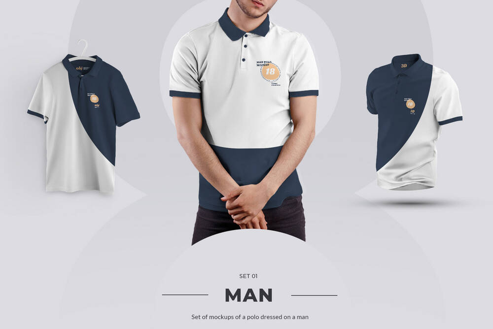 A set of 24 well crafted men polo shirt mockups