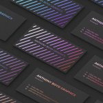 Business cards on a dark background