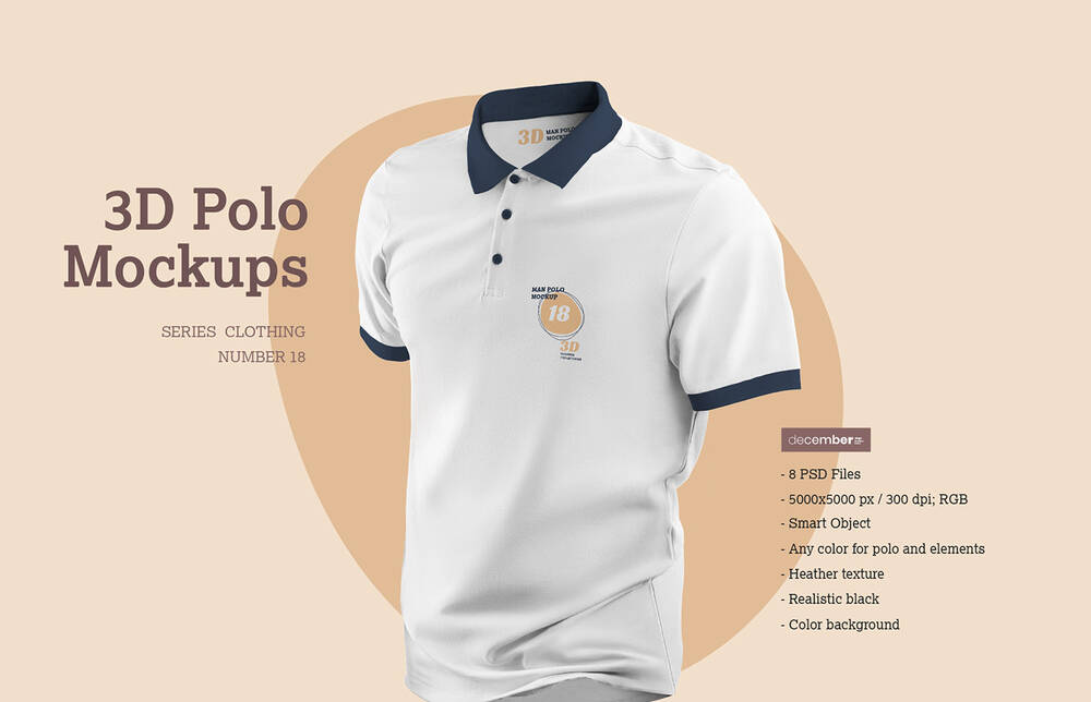 8 Photoshop polo shirt mockup templates