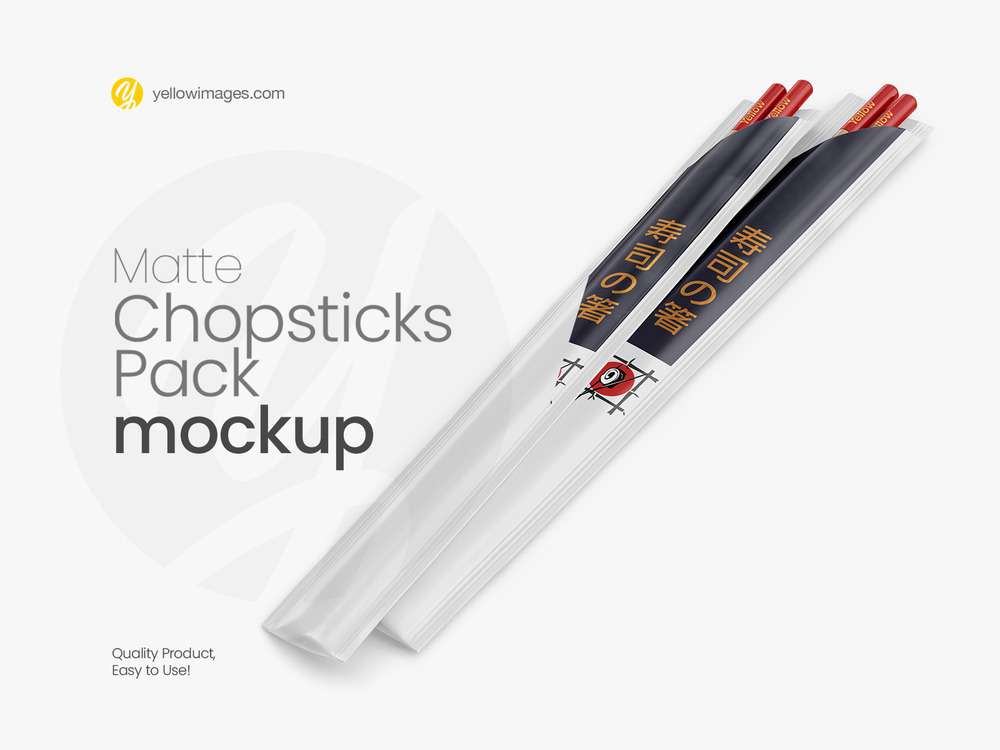 Matte chopsticks mockup pack