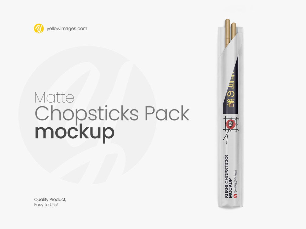 Matte chopsticks mockup set