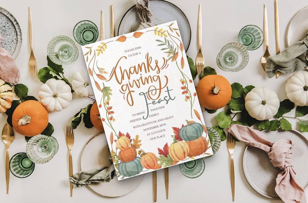 Thanksgiving dinner invitation template