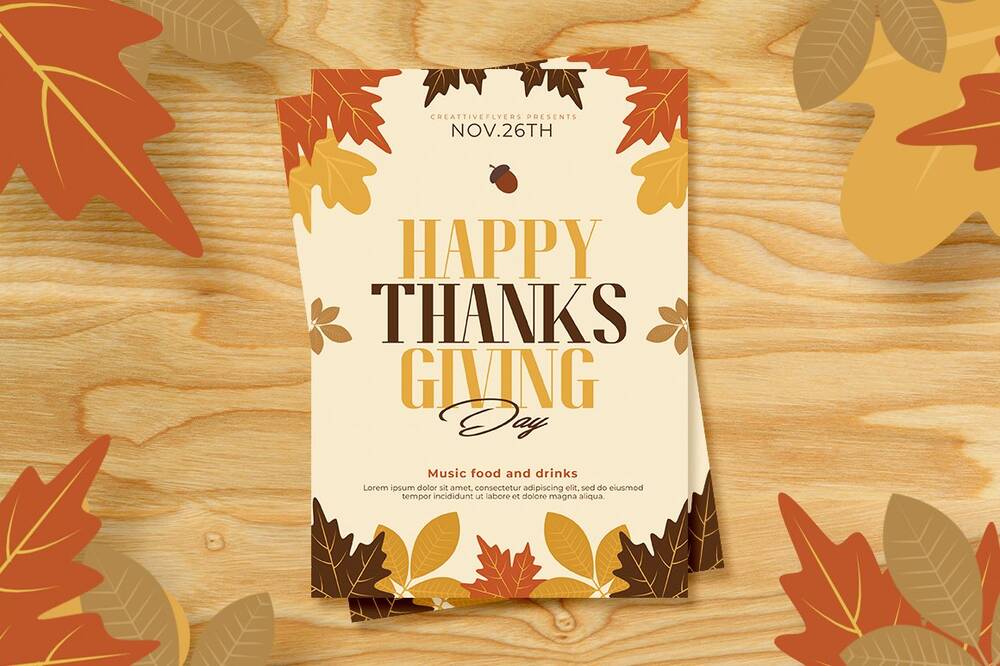 Fall and Thanksgiving flyer template