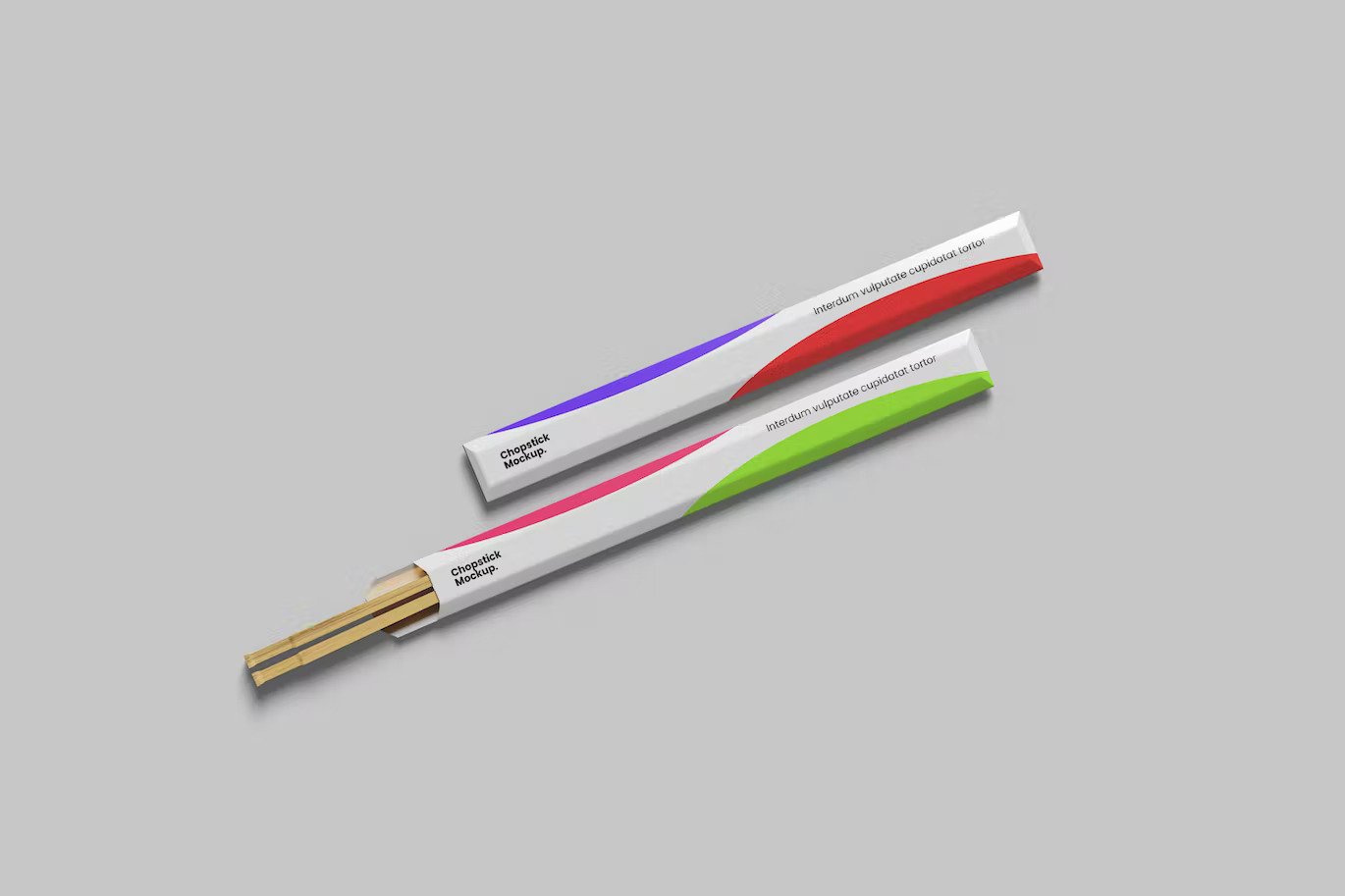 Colorful chopstick mockup template
