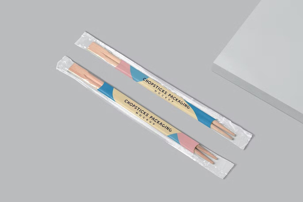 Creative chopsticks package mockup