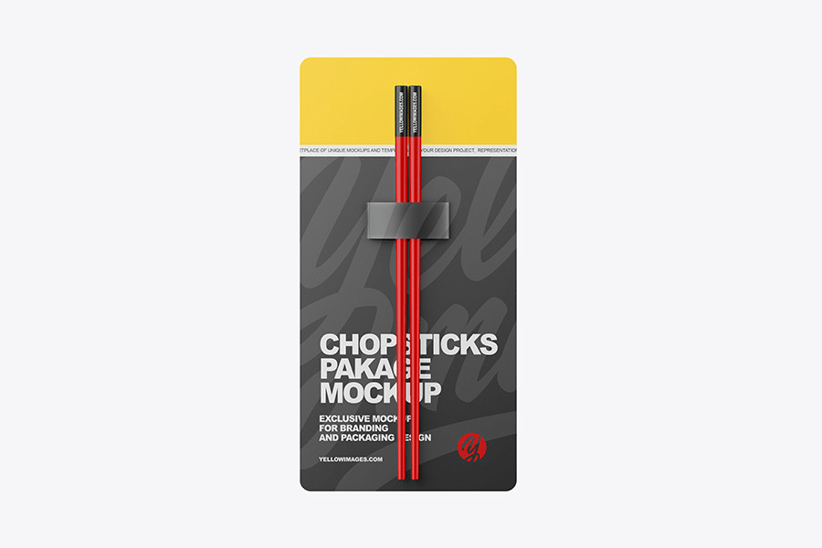 Chopsticks packaging mockup