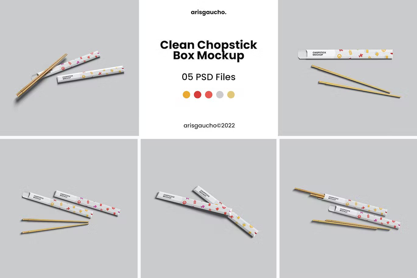 Different styles of chopsticks mockup