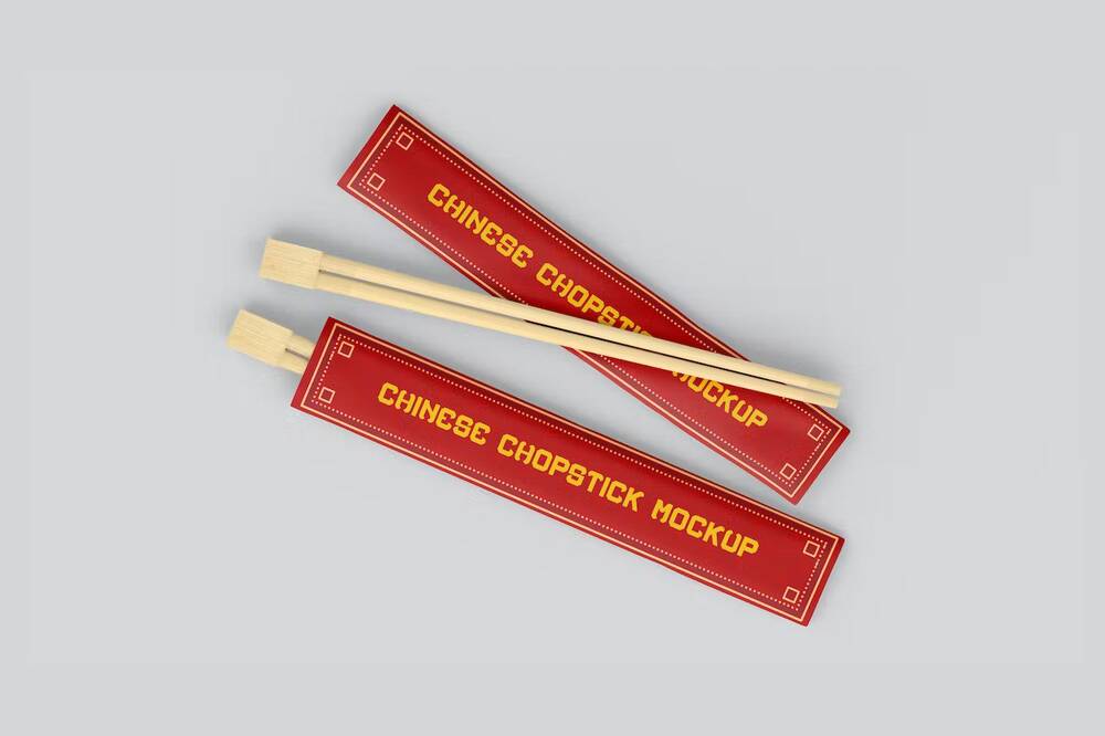 Disposable chopstick mockup template