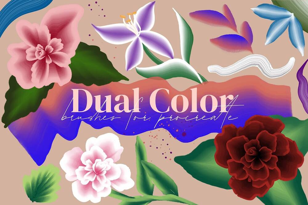 Dynamic dual color brushes for Procreate