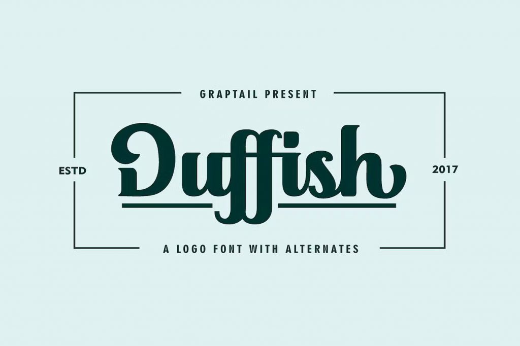 Duffish logo font with alternates
