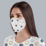 Girl with respirator mask mockups