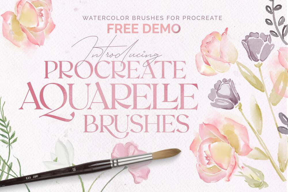 Free Procreate brushes in aquarelle style