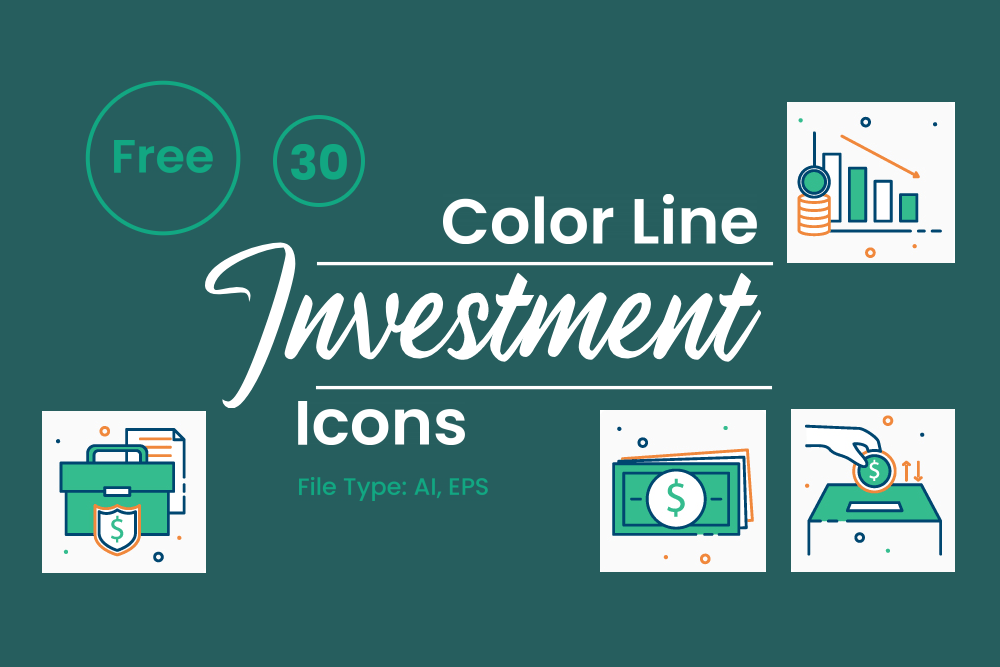 Green investment icon set