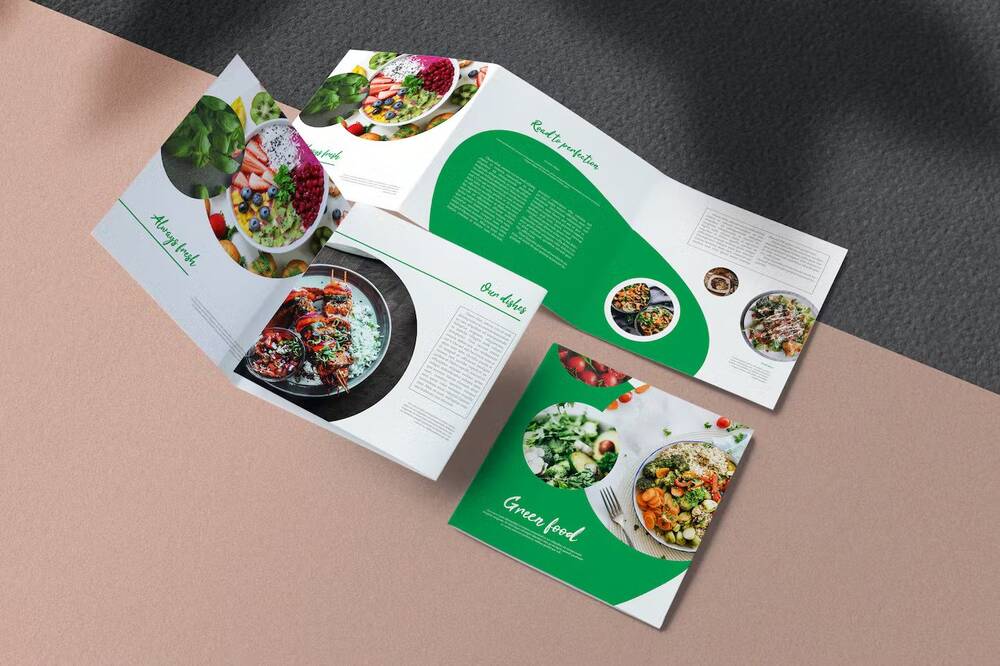 Green ecology food brochure template