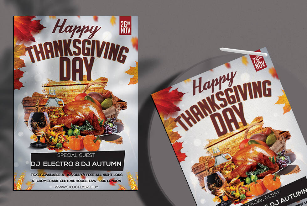 Free fall and Thanksgiving flyer templates