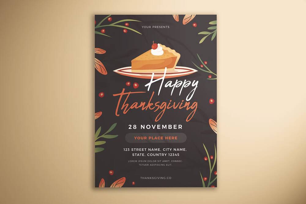 Happy celebrative Thanksgiving flyer