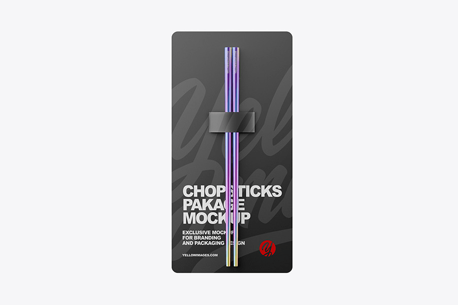 Chopsticks packaging mockup template