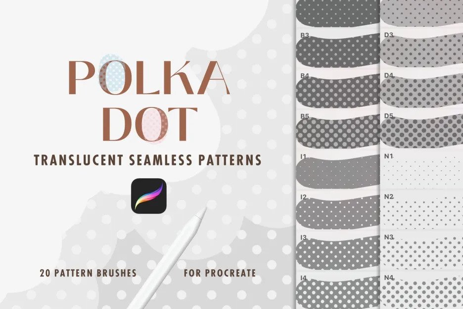 Free polka dotted brushes for Procreate