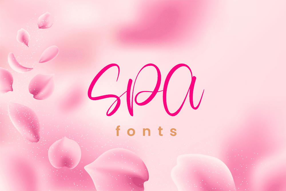 Spa fonts with pink petals