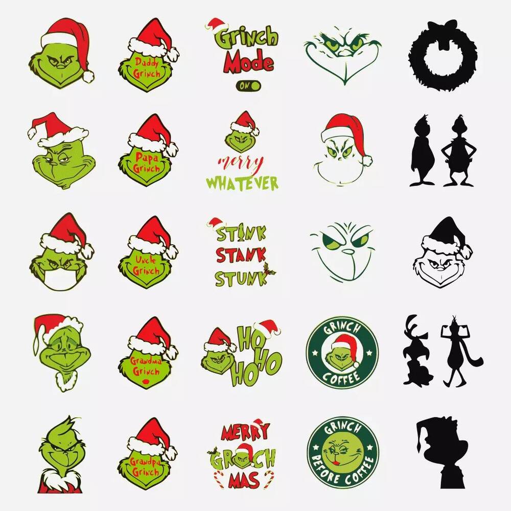 More as 100 the Grinch SVG files bundle