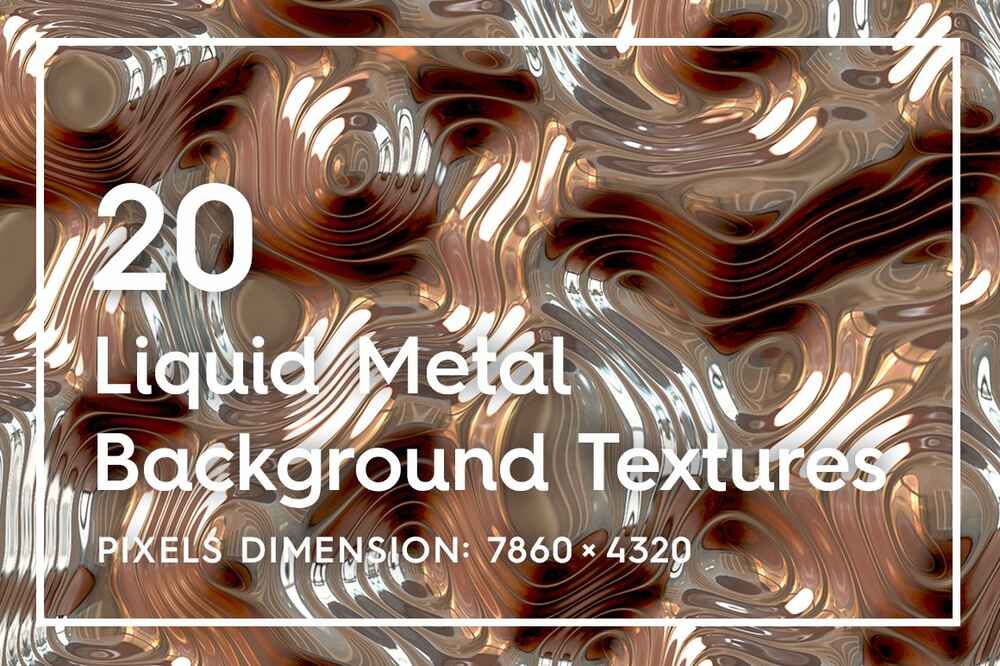 Abstract liquid metal texture set