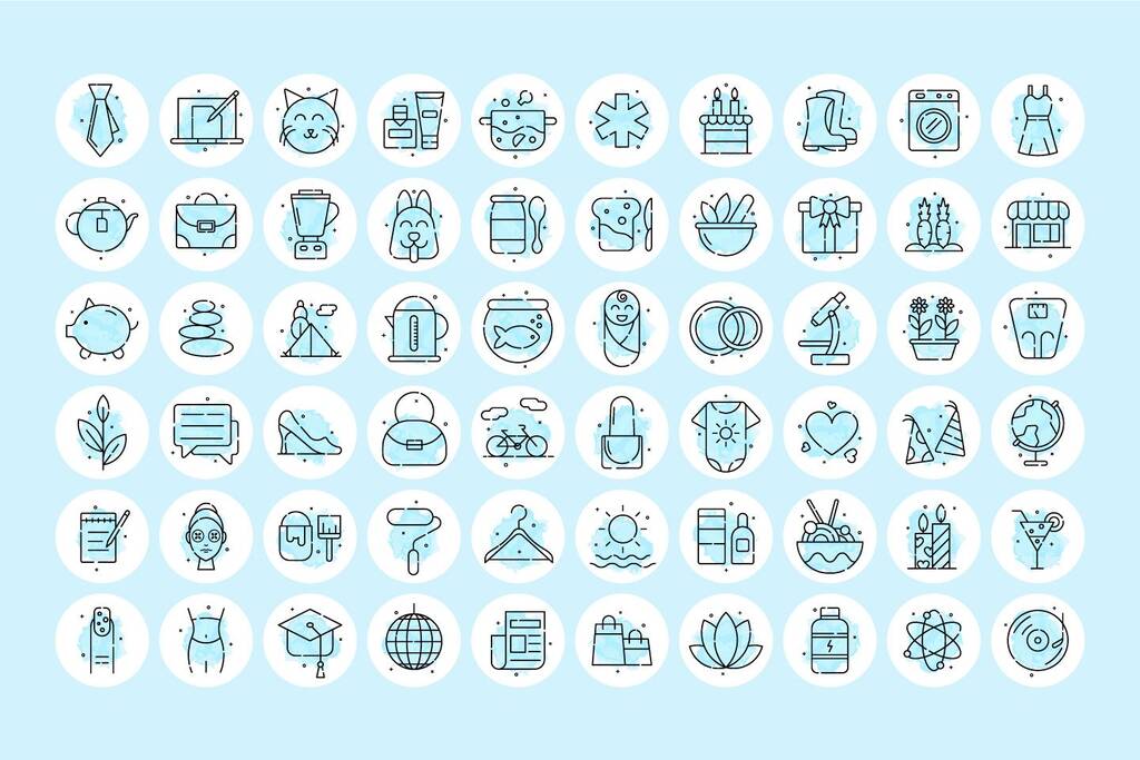 Free playful instagram highlight icon set