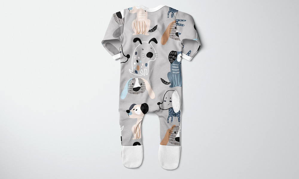 A beby rampersuit cloth mockup set