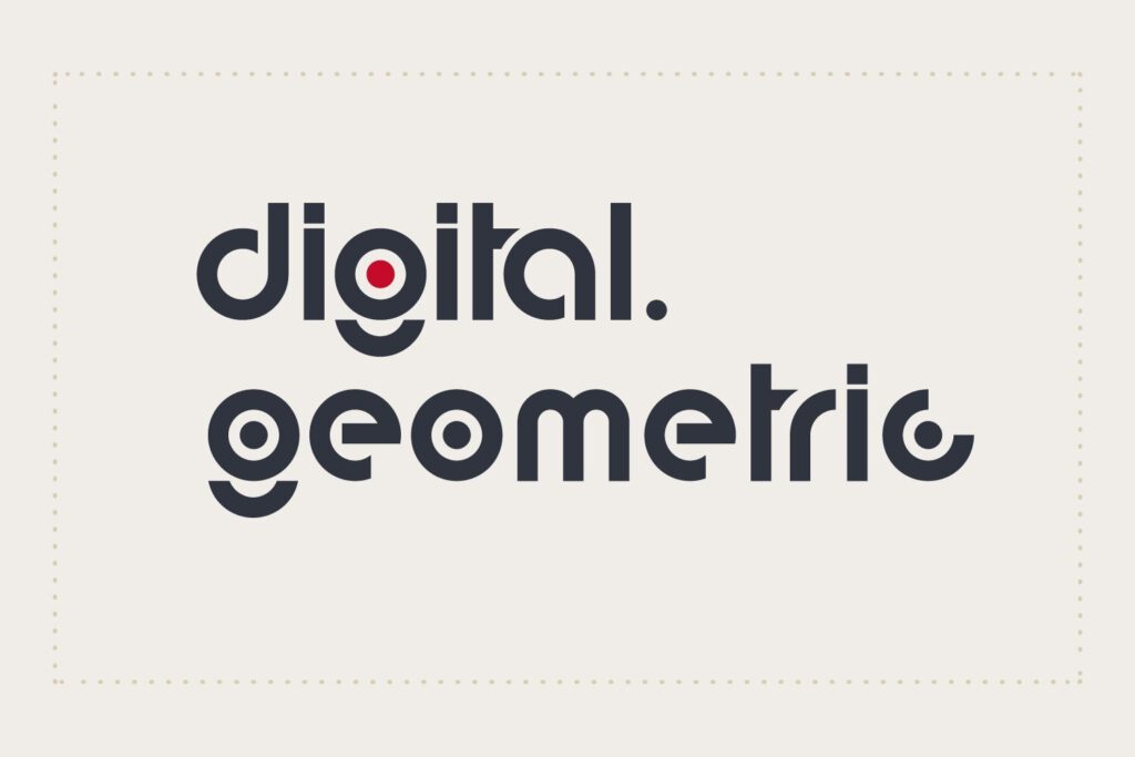 An geometric style digital font