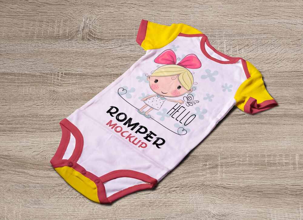 A free baby bodysuit mockup template