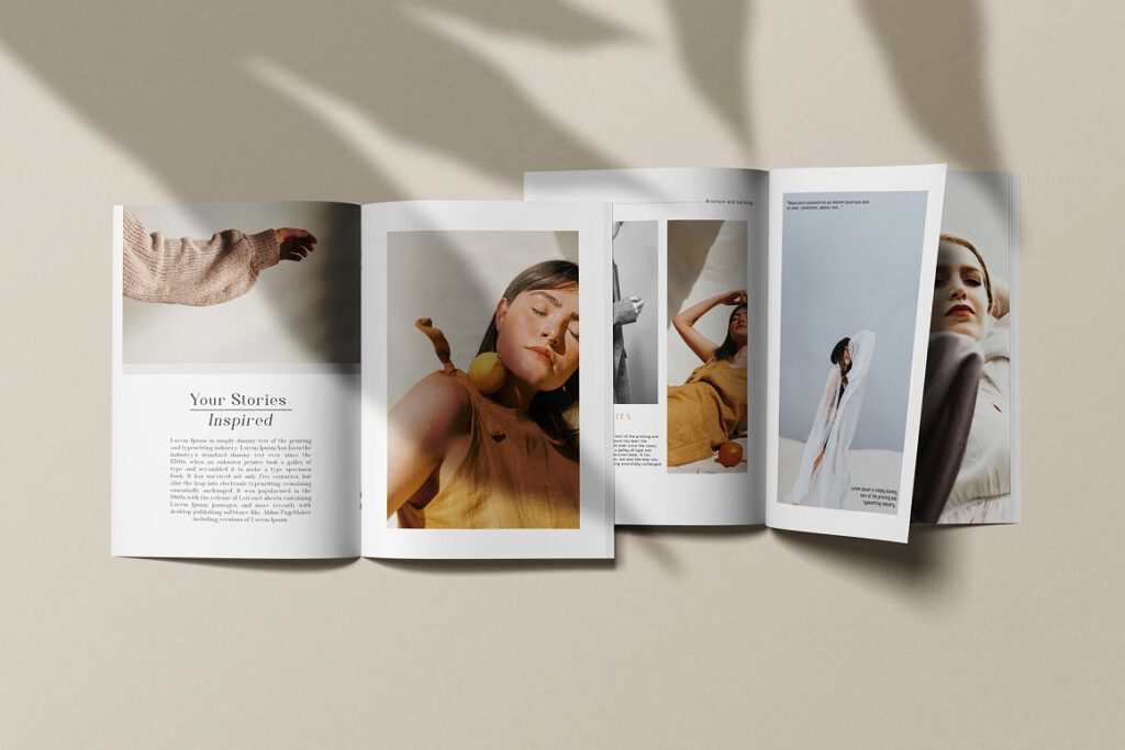 A brochure mockup templates with a shadow