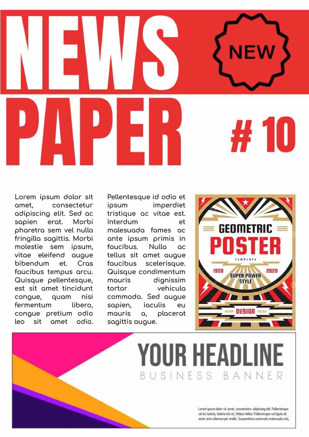 Advertisement newspaper template