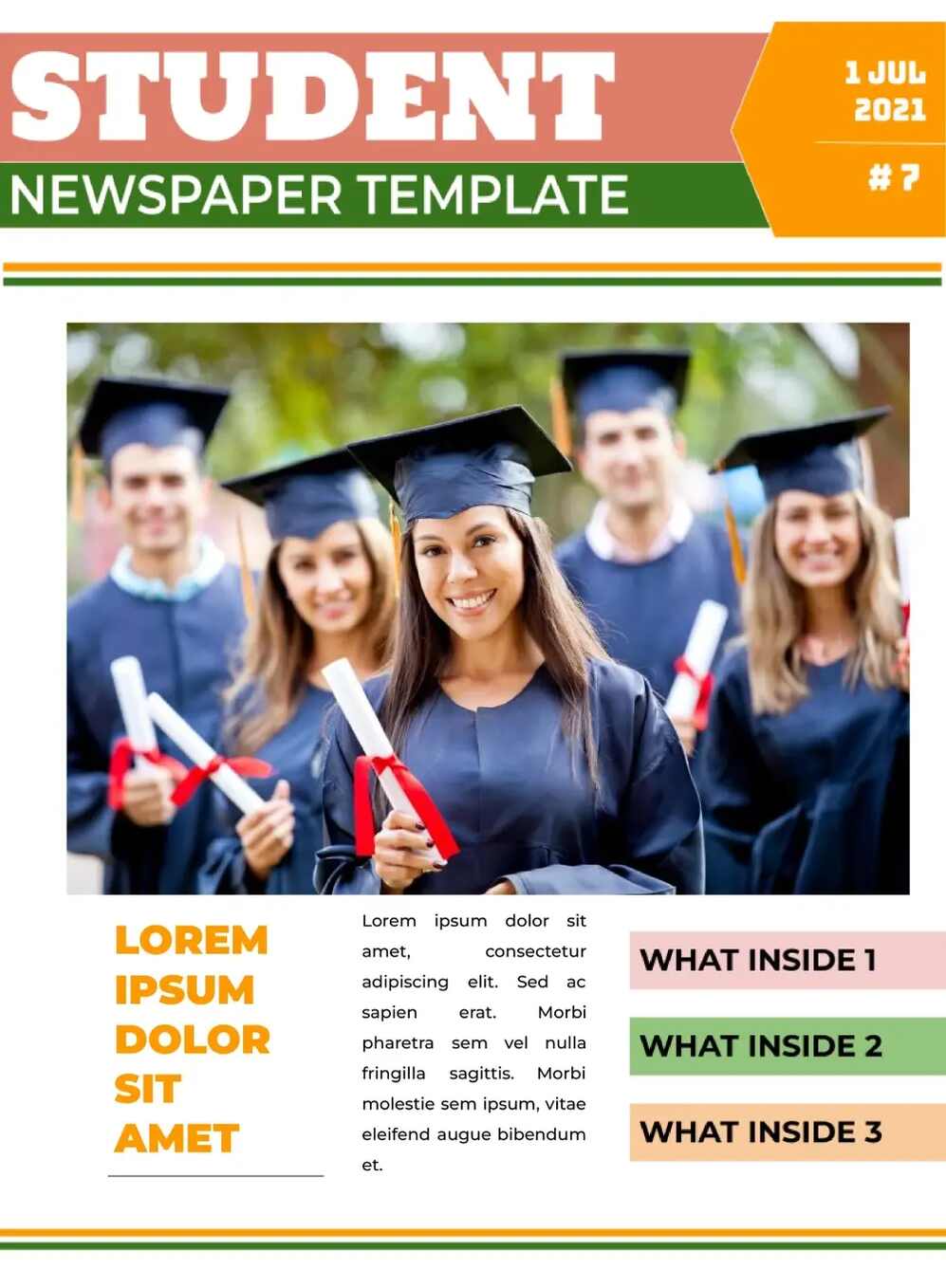 The newspaper template for students