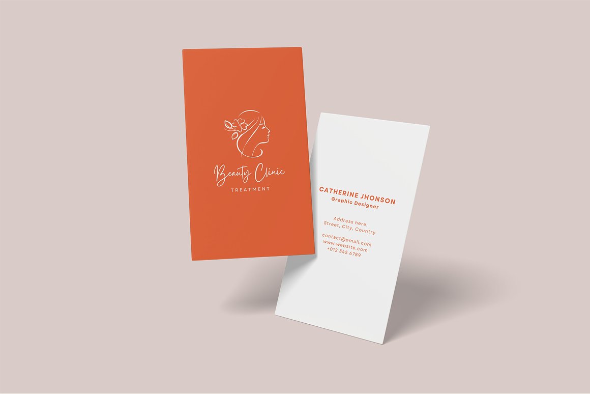 Amazing vertical business card mockup template